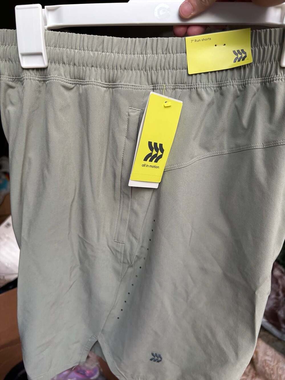 All in Motion Men's 7" Run Shorts Camo Gray Medium NWT